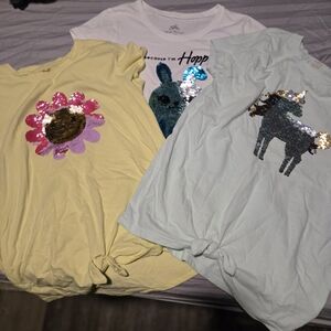 Cat & Jack Kids Short Sleeve Tees - Yellow, White, Light Blue